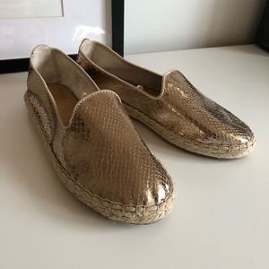 DV gold snakeskin espadrilles